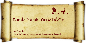 Manácsek Arszlán névjegykártya